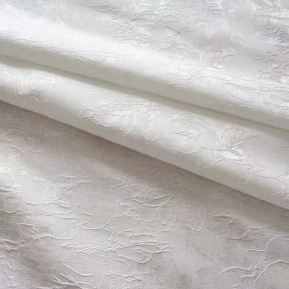 Vintage Jacquard Satin A Line Royal Wedding Bridal Gown Long Sleeves