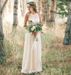 Elegant Bohemian Long Wedding Dresses A Line Chiffon Bride Gown