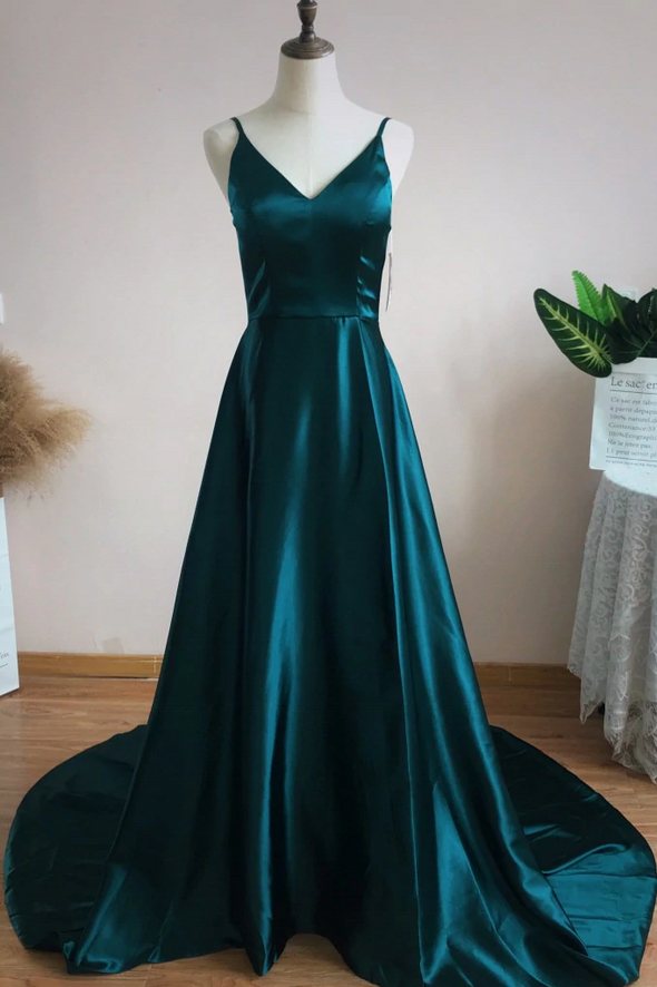 V Neck Side Slit Sexy Long Prom Dresses, Evening Dress 03101350