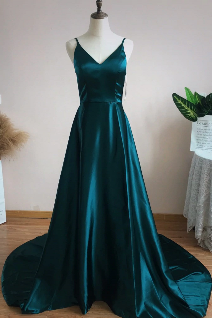 V Neck Side Slit Sexy Long Prom Dresses, Evening Dress 03101350 – TANYA BRIDAL