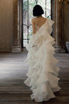 Exaggerated Layers Of Organza Satin Wedding Capes DJ178