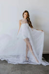 Sheer Ruffle Wedding Cape With Pearls Loose Outfit DJ152