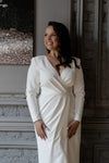 Simple Wedding Dress Long Straight V Neck