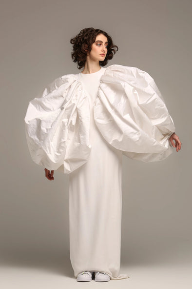 Big Puff Sleeve Taffeta Wedding Dresses DW673