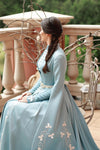 Light Blue Muslim Wedding Dresses Luxury Beads Noivas ZW802
