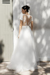 Cap Sleeve A Line Simple Charming Bridal Gowns Open Back ZW688