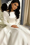 Muslim Arabic Wedding Dress Matte Satin Vestido De Novia