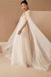 Dot Tulle Long Wedding Capes 2m Length Bridal Sjawl DJ149