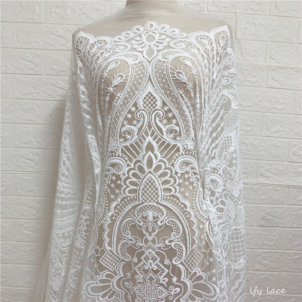 Embroidery Lace Material Dress Luxury Fabic