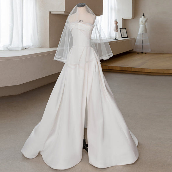 Simple Satin Wedding Dress Spring Style