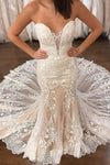 Mermaid Ivory Wedding Dress Lace Vintage