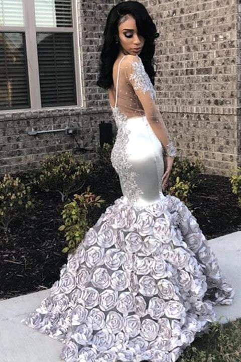 mermaid rose prom dress Andrea & Leo A1342 Long Beaded Mermaid Formal Prom Dress