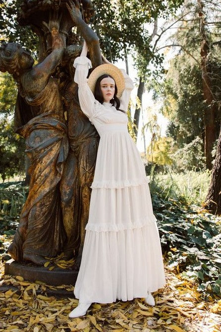 Vintage Wedding Dress Long Sleeves High Neck Robe De Mariée – TANYA BRIDAL Vintage Wedding Dress Long Sleeves High Neck Robe De Mariée – TANYA BRIDAL