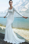 Modest Long Sleeve Mermaid Wedding Dresses Robe De Mariee
