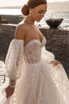 Flower Lace Romantic Detachable Wedding Sleeve Puffy Chic ZG028