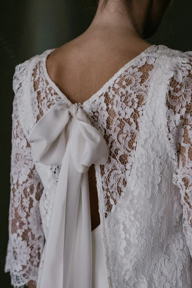 Short Loose Style Wedding Dresses Simple Gowns With Lace Outfits ZW810 TANYA BRIDAL Short Loose Style Wedding Dresses Simple Gowns With Lace Outfits ZW810 TANYA BRIDAL