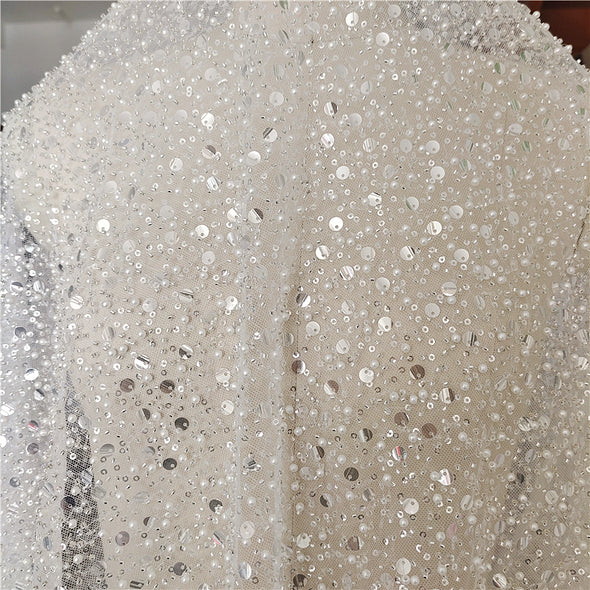 Luxury Beads Sequins Wedding Dress /Evening Dress Material