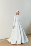 Muslim Wedding Dresses A Line Satin Bridal Gown With Bow Back