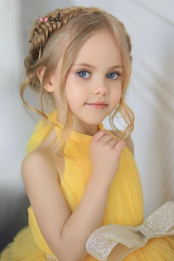 Yellow Baby Bow Puffy Flower Girl Dresses – TANYA BRIDAL Yellow Baby Bow Puffy Flower Girl Dresses – TANYA BRIDAL