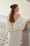 Modest Bow Soft Satin Wedding Wrap Autumn Winter Bridal Accessories DQG1417