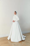 Lace Muslim Wedding Dresses A Line Satin Bridal Gown