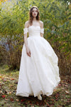 Taffeta High Low Fashion Wedding Dresses Puff Skirts With Detachable Sleeves ZW694