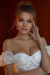 Beaded Knee Length Wedding Dresses Bling Fashion Luxury Bridal Dancing Wear ZW828