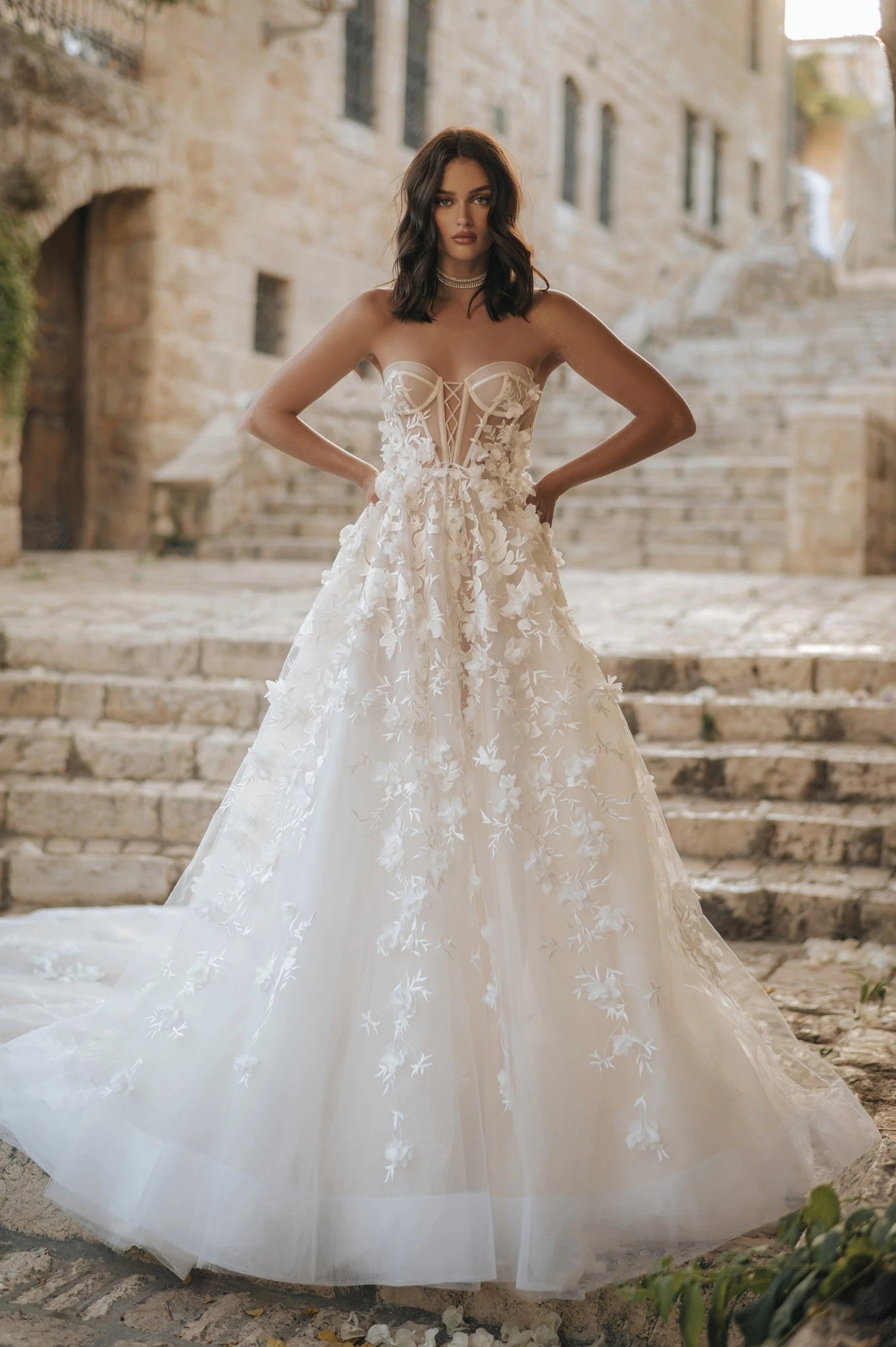 Sweetheart 3D Flowers A Line Wedding Dresses Chic ZW709 TANYA BRIDAL Sweetheart 3D Flowers A Line Wedding Dresses Chic ZW709 TANYA BRIDAL