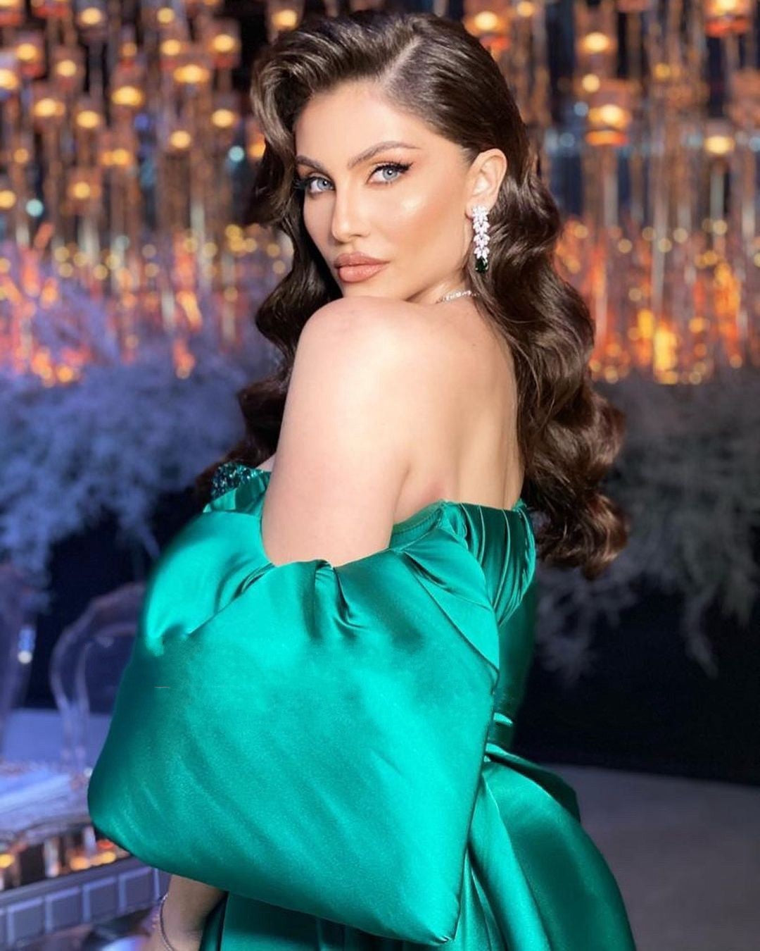 Green Satin Prom Dresses Puffy Sleeves TANYA BRIDAL Green Satin Prom Dresses Puffy Sleeves TANYA BRIDAL