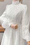 Robe De Mariée Ivory Long Sleeves Muslim Wedding Gowns