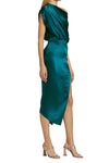 Dark Green Short Cocktail Dresses Straight One Shoulder Lady Dresses