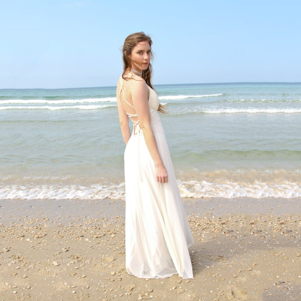Summer Beach Chiffon A Line Simple Wedding Dresses TANYA BRIDAL Summer Beach Chiffon A Line Simple Wedding Dresses TANYA BRIDAL