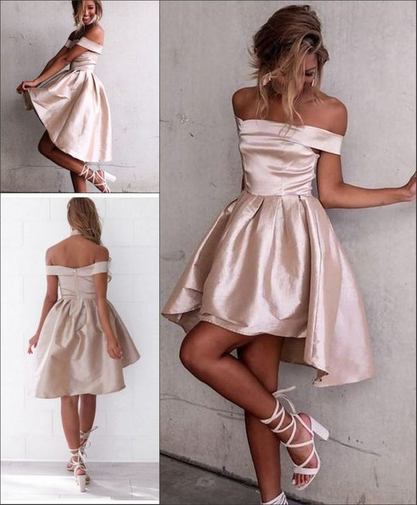 Pearl Pink A Line Short Homecoming Dress