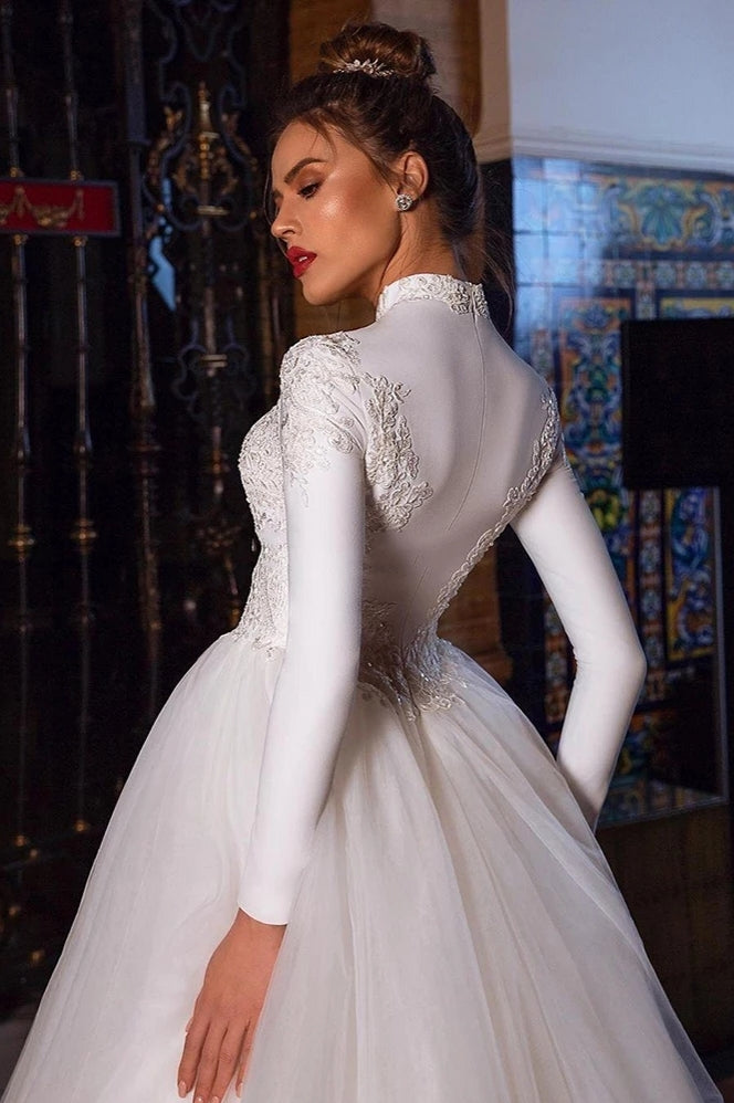 Muslim Arabic Wedding Dress Lace Dubai Bridal Gowns TANYA BRIDAL Muslim Arabic Wedding Dress Lace Dubai Bridal Gowns TANYA BRIDAL