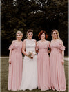 Blush Pink Bridesmaid Dresses Spaghetti Floor Length A Line