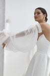 Pleated Tulle Detachable Wedding Sleeves With Floating Cuff  DG193