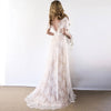 Boho Wedding Dress 2020 V Neck Cap Sleeve Lace Beach Wedding Gown