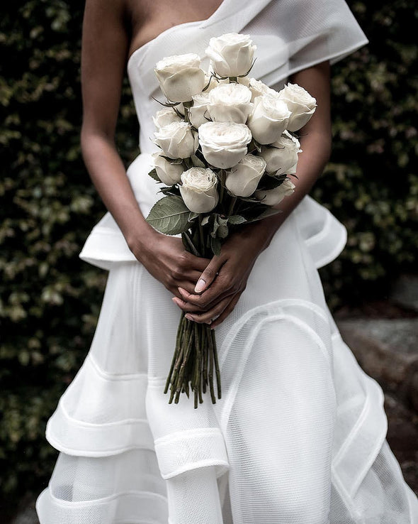 One Shoulder Boho Ruffles Wedding Dresses