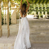 Wedding Dress Spaghetti Strap A Line Lace Sexy V Neck Backless Beach Chiffon Wedding Gown