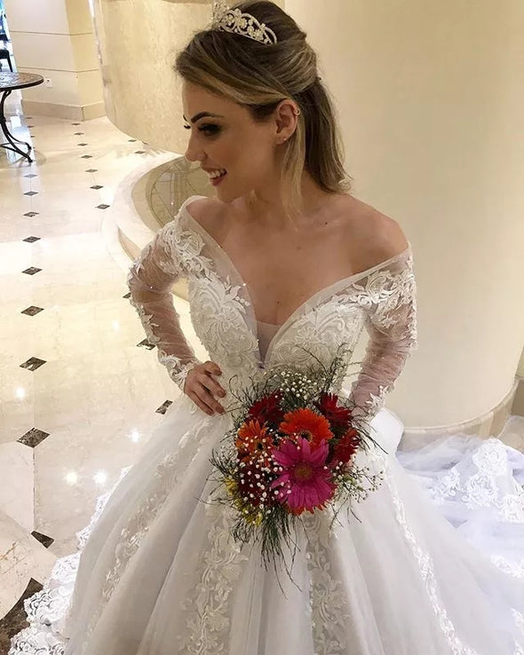 Vestido De Novia Sexy Lace Off Shoulder Wedding Gowns