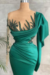 Green Elegant Mermaid Evening Dresses Long Sleeve
