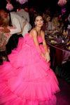 Fuchsia High Low Tulle Fashion Prom Dress