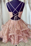 Sparkly Pink Sweet Crystal Cocktail Dress