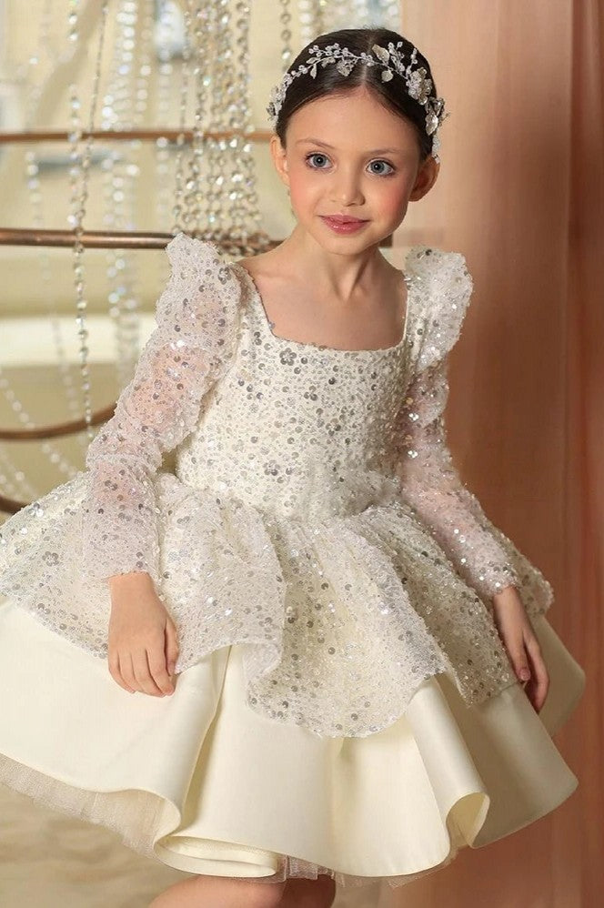Square Neck Puffy Dresses For Girls Kids Birthday Party Gown TANYA BRIDAL Square Neck Puffy Dresses For Girls Kids Birthday Party Gown TANYA BRIDAL