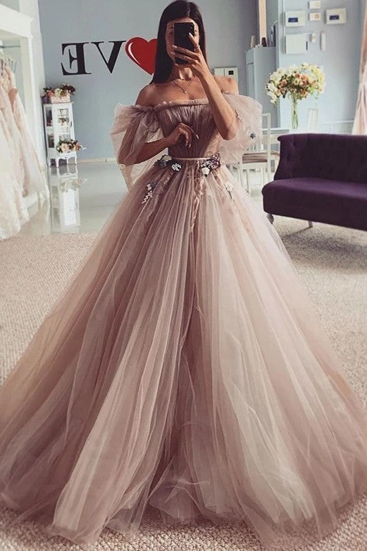 vintage pink dresses Off the Shoulder Princess Pink Ball Gown Wedding Dress WD303 Custom Size / Pink