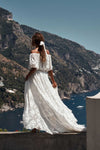 Lace Wedding Dress Boho Dreamy Two Pieces A Line Bridal Dress LTDZ290