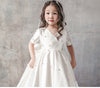 White Flower Girl Dress Crystal Bow Back Wedding Party Gown 215251741