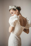 Short Sleeve A Line Lace Wedding Dresses Robe De Soriee ZW831