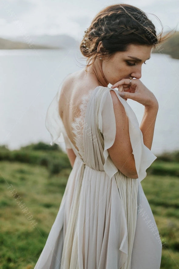 Boho Wedding Dresses Sexy V Back Beach Bridal Gowns DW600 – TANYA BRIDAL