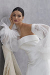 Pleated Tulle Detachable Wedding Sleeves With Floating Cuff  DG193